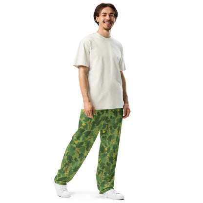 American Mitchell Wine Leaf Green CAMO Wide-leg joggers - Joggers