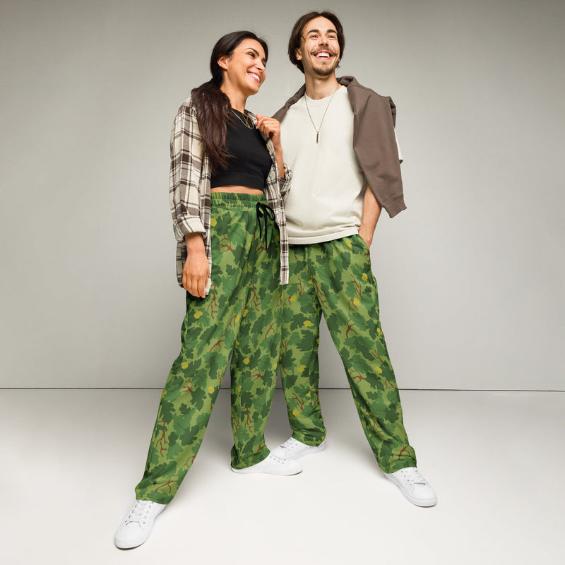 Mitchell Vine Leaf Green CAMO Unisex Wide-Leg Joggers - 2XS