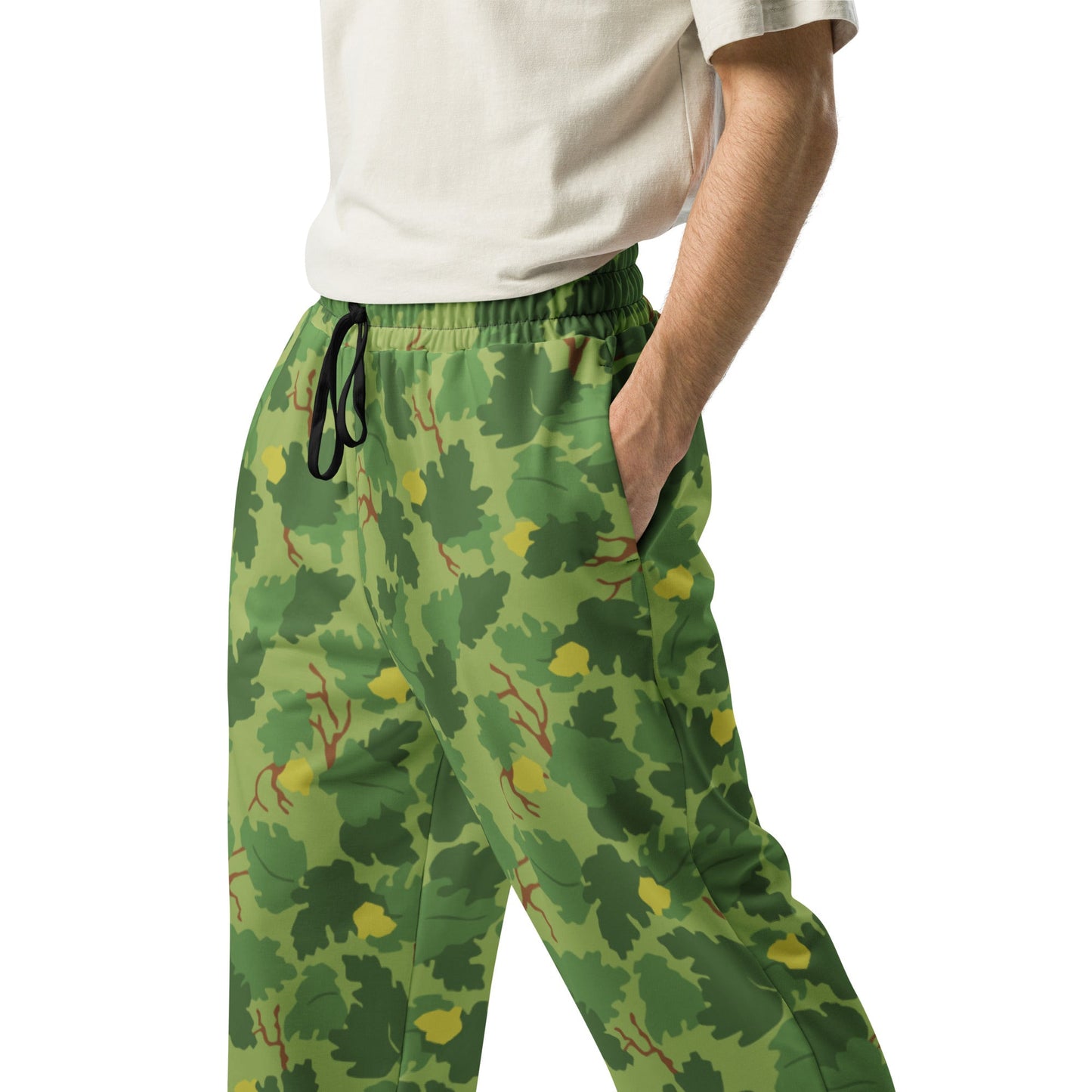American Mitchell Wine Leaf Green CAMO Wide-leg joggers - Joggers