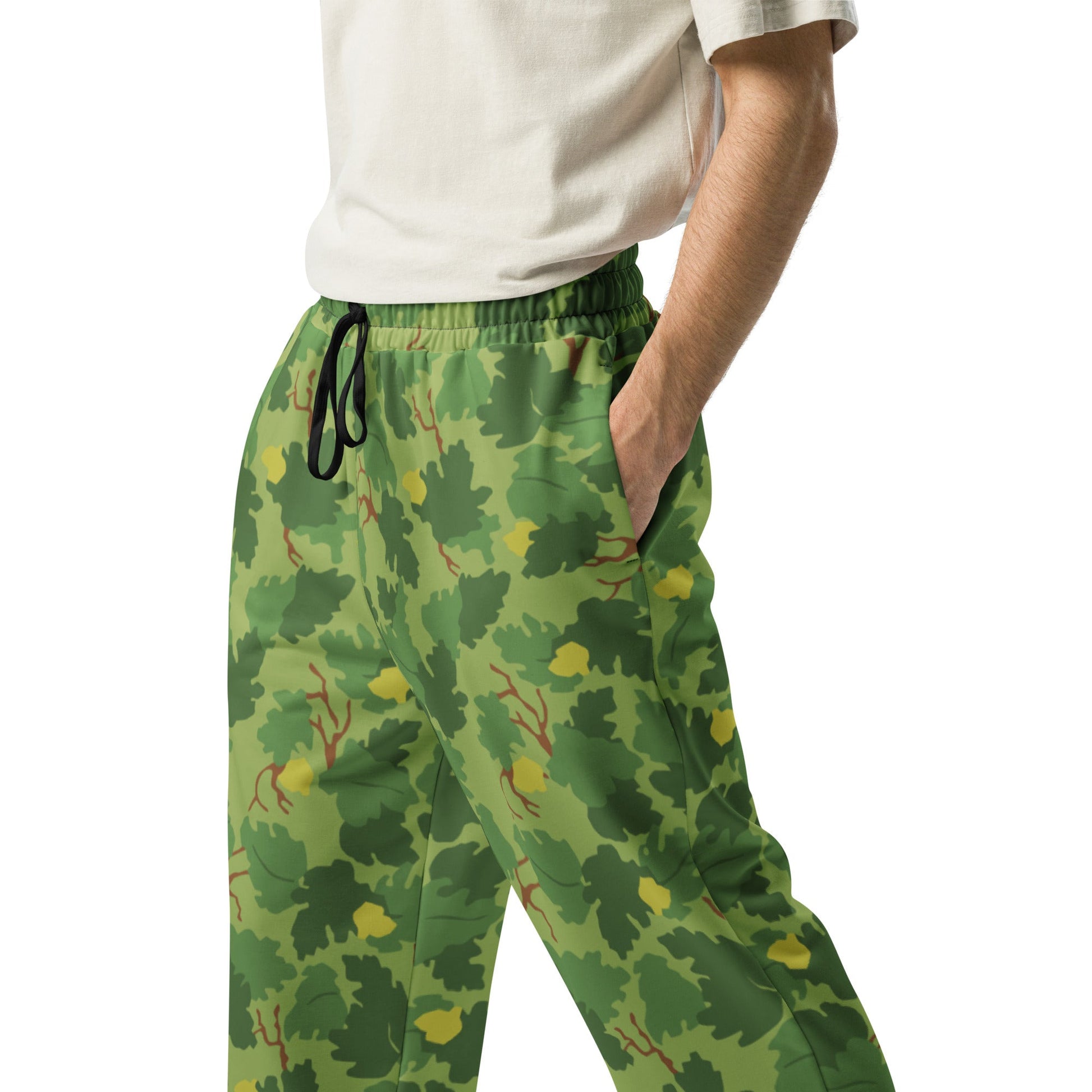 American Mitchell Wine Leaf Green CAMO Wide-leg joggers - Joggers