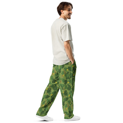 American Mitchell Wine Leaf Green CAMO Wide-leg joggers - Joggers