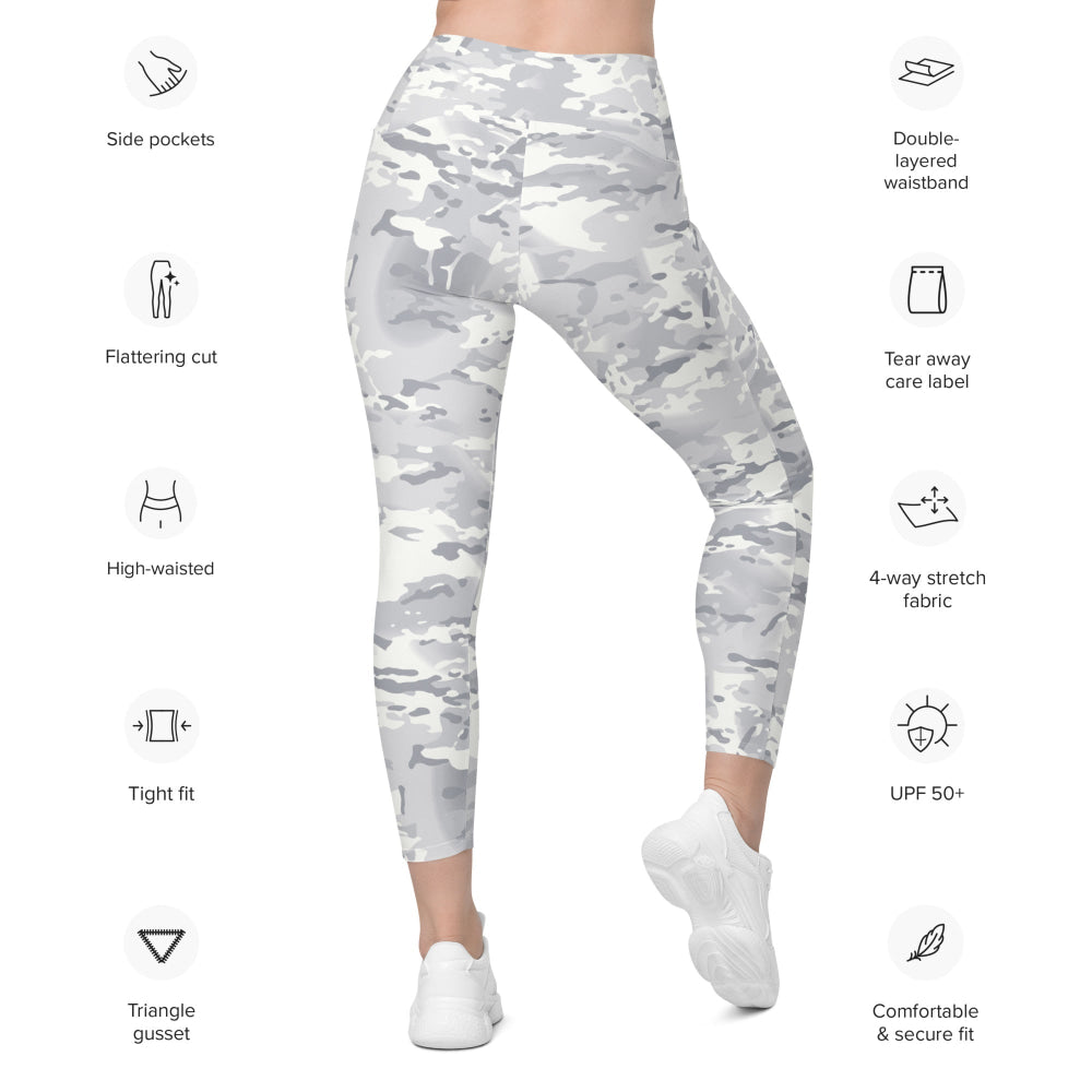 American Multi CAMO Alpine Leggings with pockets - Womens With Pockets