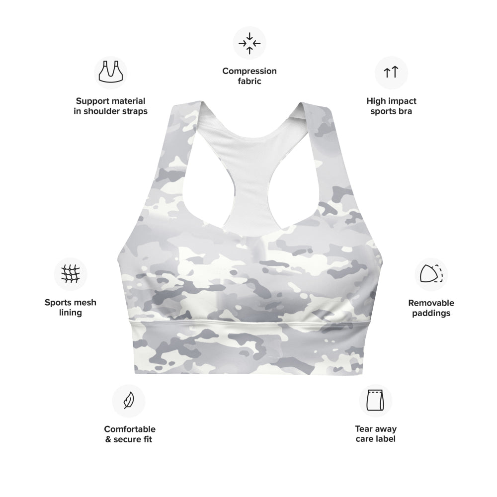 American Multi CAMO Alpine Longline sports bra - Womens Sports Bra