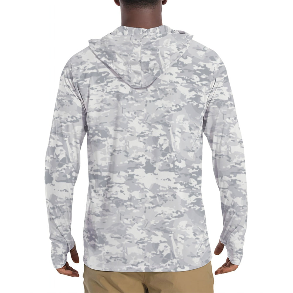 American Multi CAMO Alpine Men’s Sunscreen Sports Hoodie With Thumb Holes - Mens