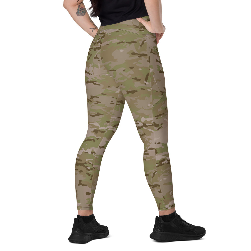 American Multi CAMO Arid Leggings with pockets - 2XS - Womens With Pockets