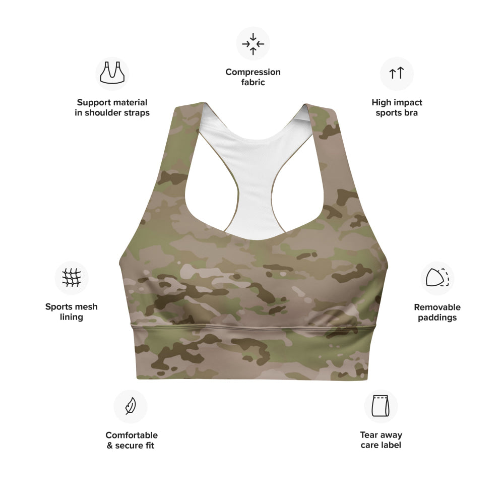 American Multi CAMO Arid Longline sports bra - Womens Sports Bra