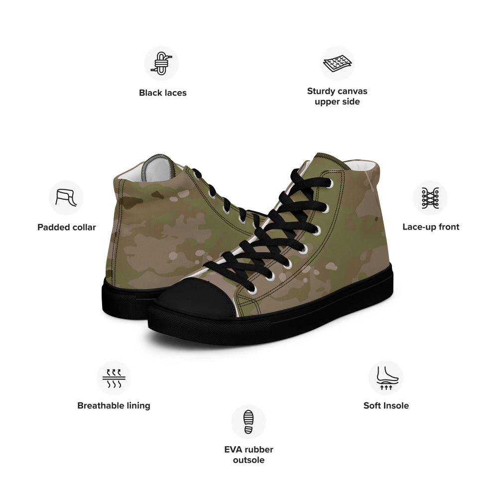 American Multi CAMO Arid Men’s high top canvas shoes - Mens High Top Canvas Shoes