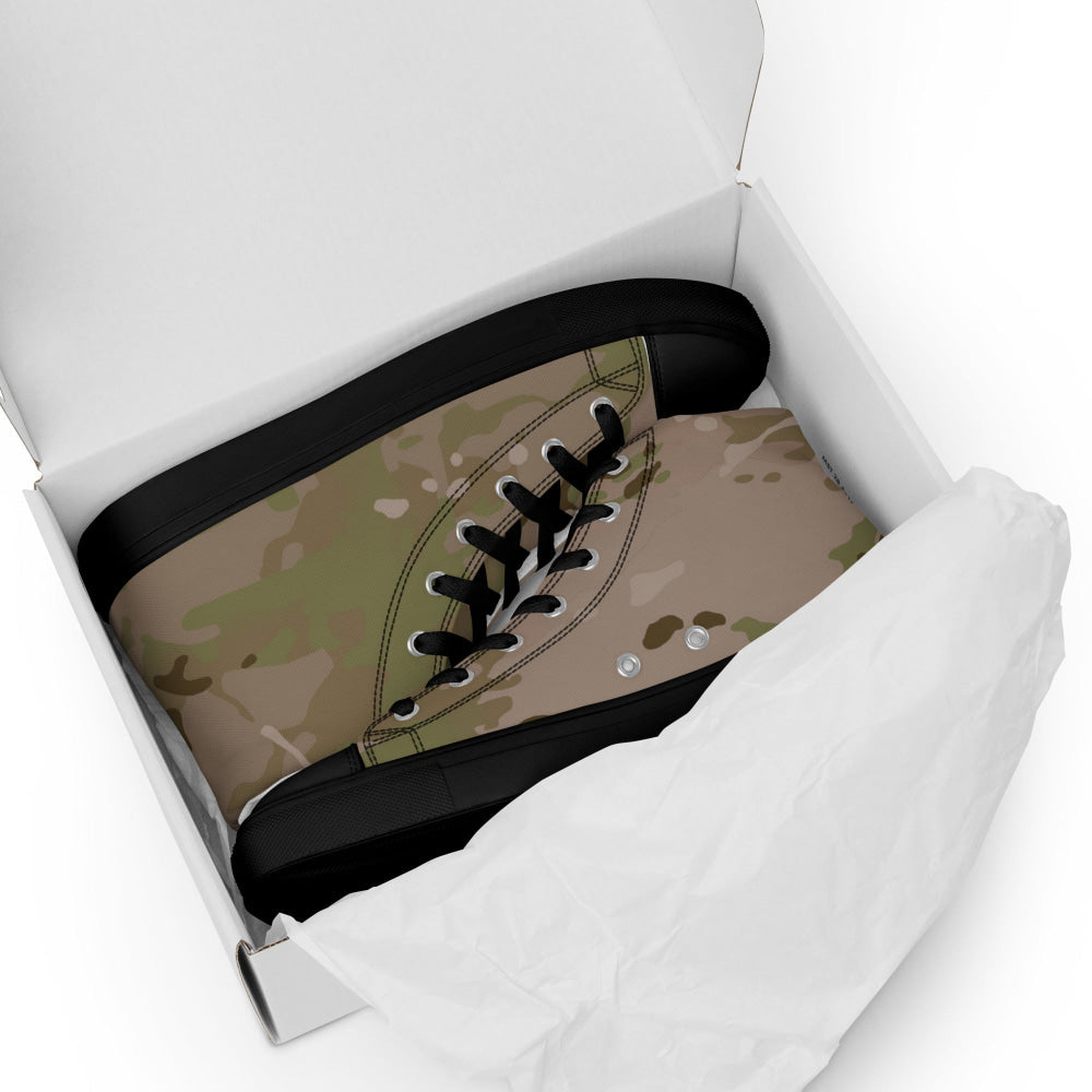 American Multi CAMO Arid Men’s high top canvas shoes - Mens High Top Canvas Shoes