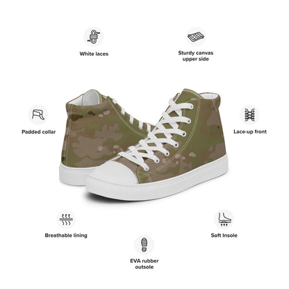 American Multi CAMO Arid Men’s high top canvas shoes - Mens High Top Canvas Shoes