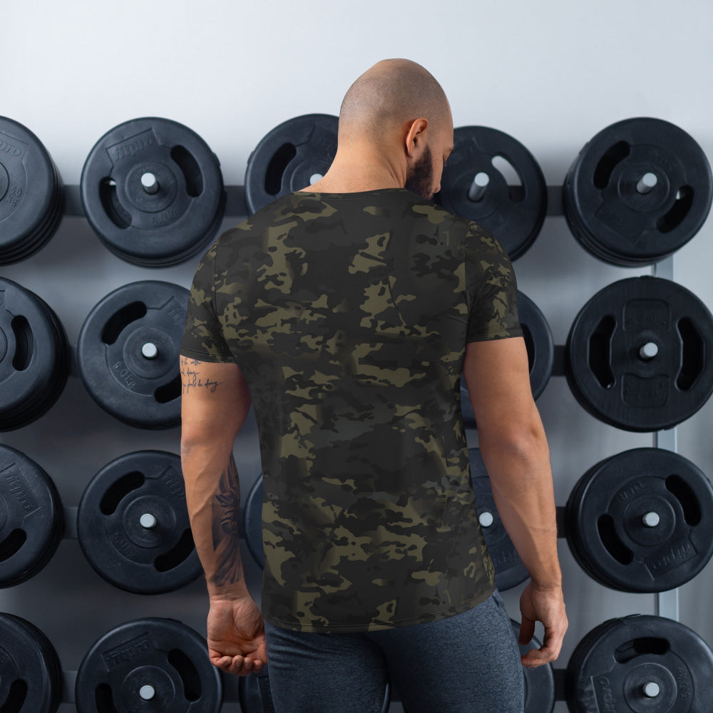 American Multi CAMO Black Men’s Athletic T-shirt - Mens T-Shirt