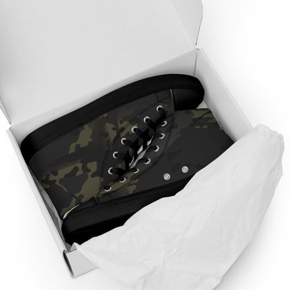 American Multi CAMO Black Men’s high top canvas shoes - Mens High Top Canvas Shoes