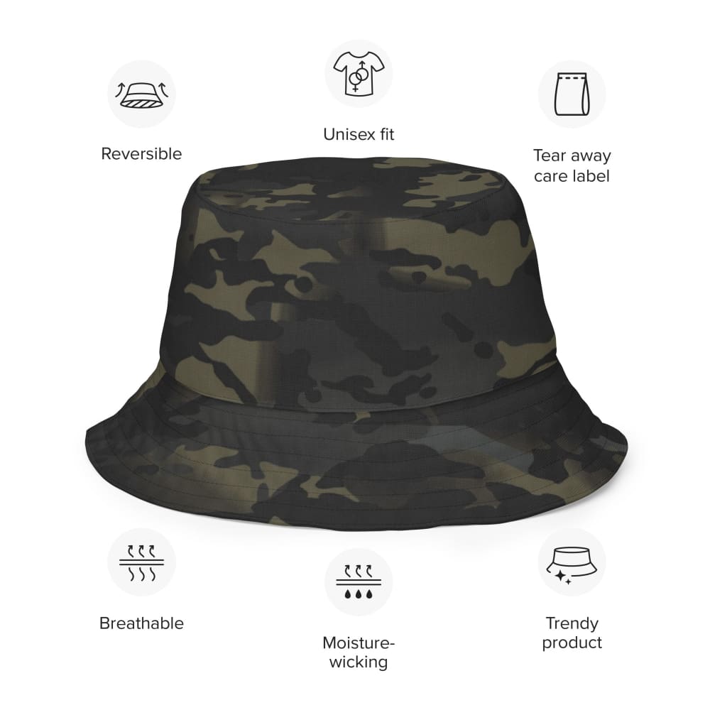 American Multi CAMO Black Reversible bucket hat