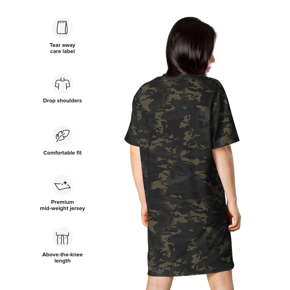 American Multi CAMO Black T-shirt dress - Womens T-Shirt Dress