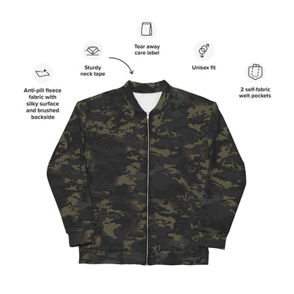 American Multi CAMO Black Unisex Bomber Jacket