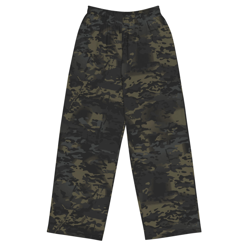 American Multi CAMO Black unisex wide-leg pants - 2XS - Unisex Wide-Leg Pants