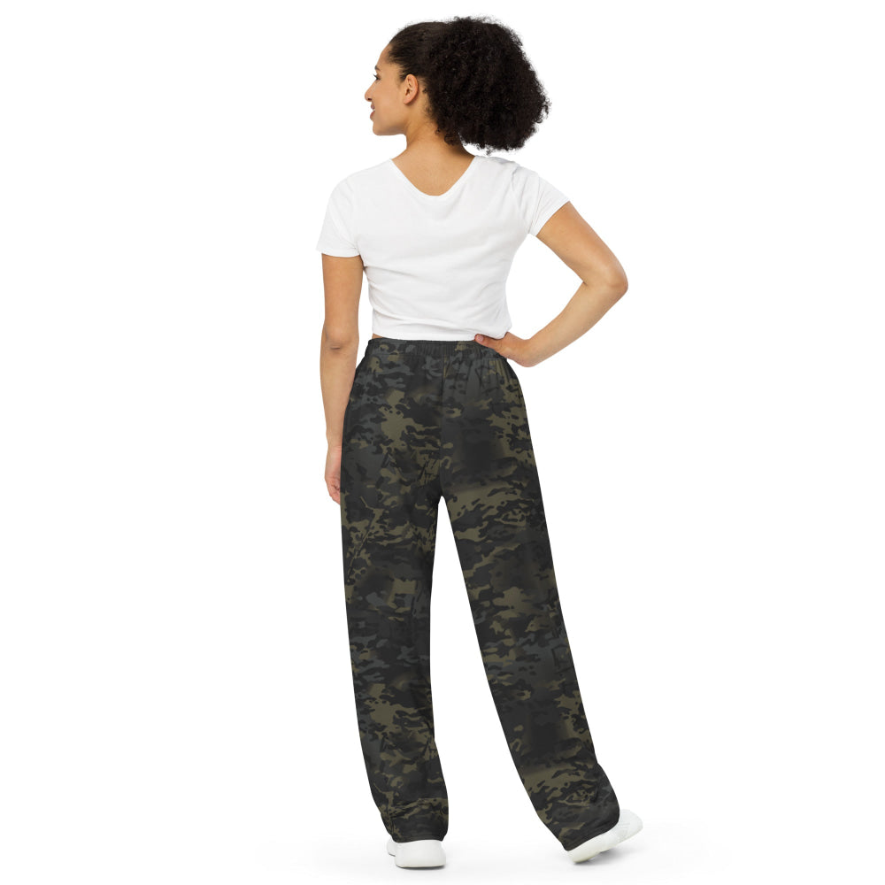 American Multi CAMO Black unisex wide-leg pants - Unisex Wide-Leg Pants