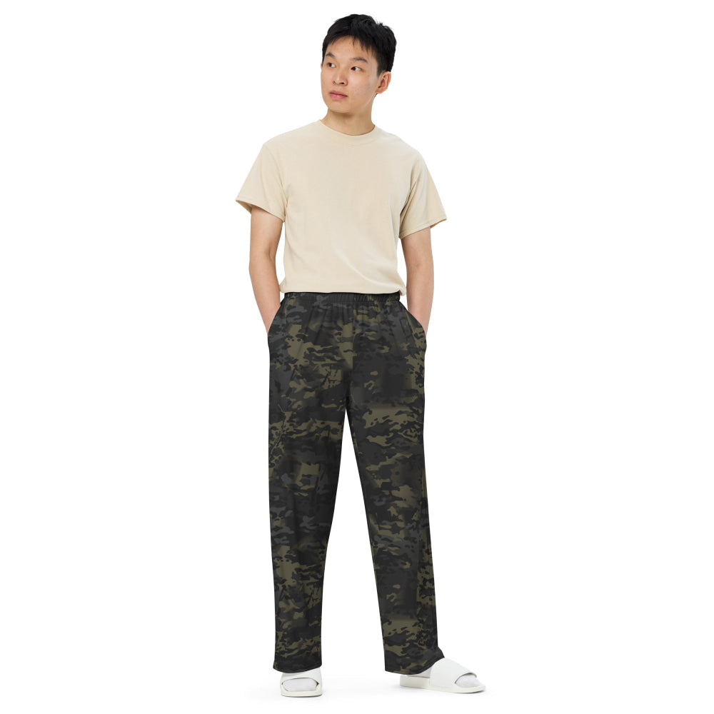 American Multi CAMO Black unisex wide-leg pants - Unisex Wide-Leg Pants