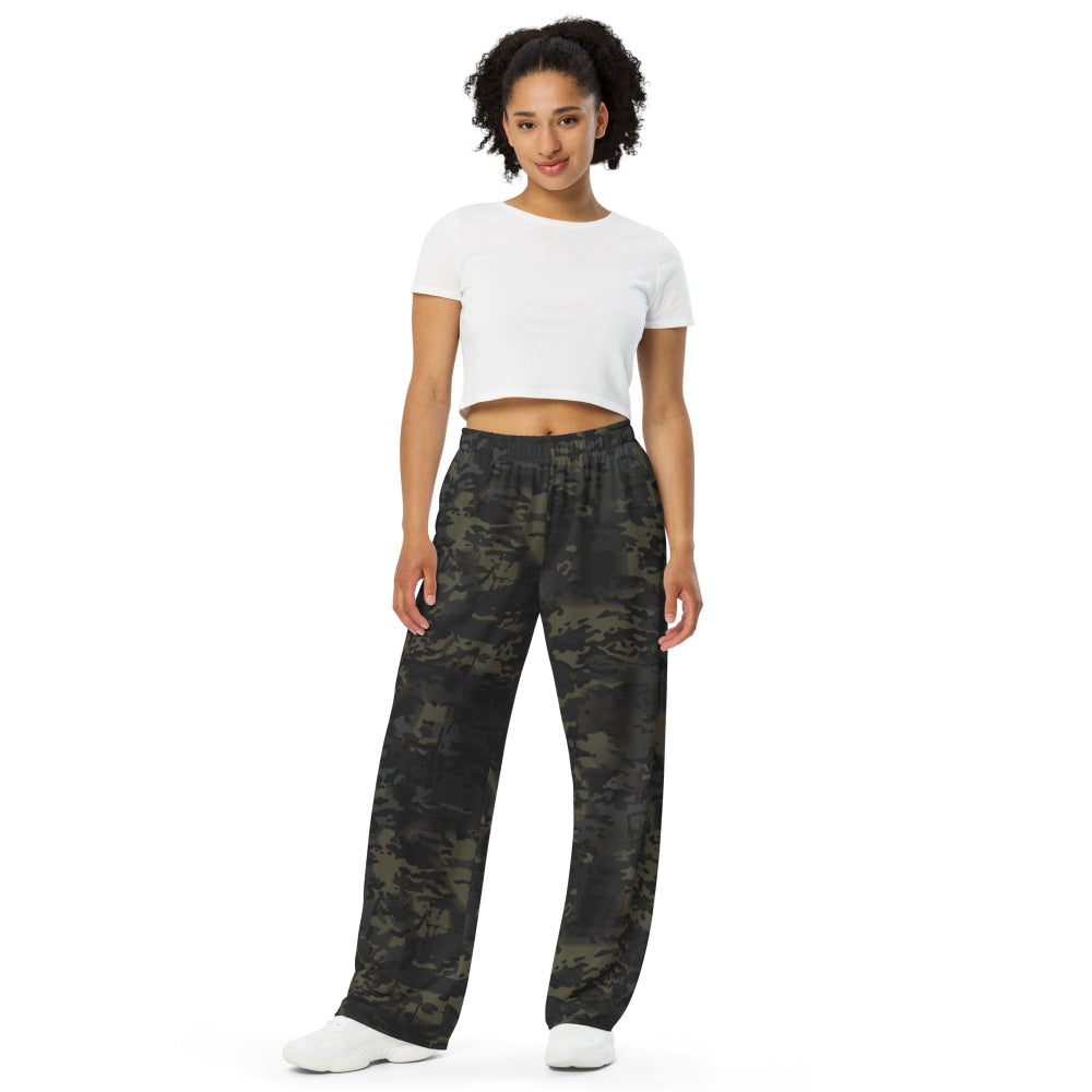 American Multi CAMO Black unisex wide-leg pants - Unisex Wide-Leg Pants