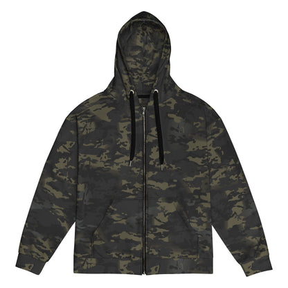 American Multi CAMO Black Unisex zip hoodie - 2XS - Zip Hoodie