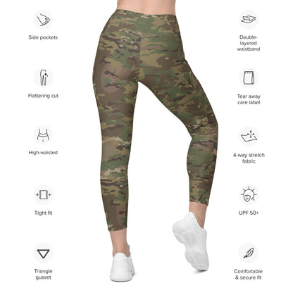 American Multi CAMO Leggings with pockets - Womens With Pockets