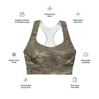 American Multi CAMO Longline sports bra - Womens Sports Bra