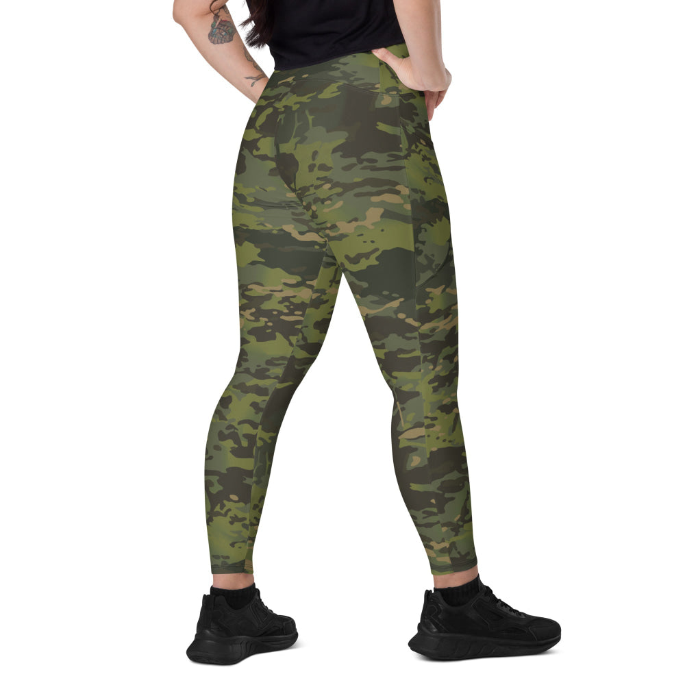 American Multi CAMO Tropical Leggings with pockets - 2XS - Womens With Pockets