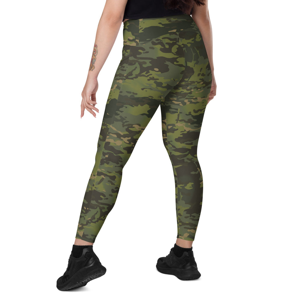 American Multi CAMO Tropical Leggings with pockets - Womens With Pockets