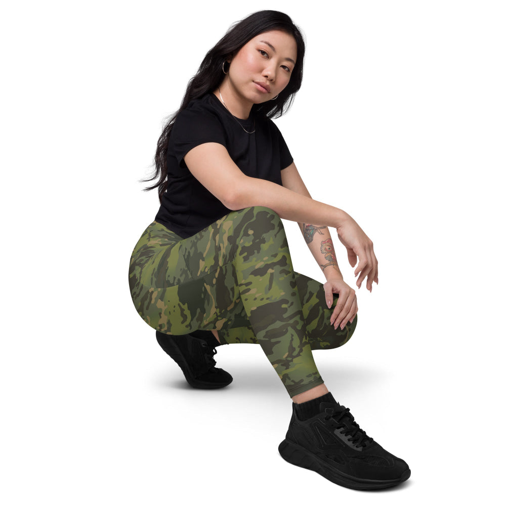 American Multi CAMO Tropical Leggings with pockets - Womens With Pockets