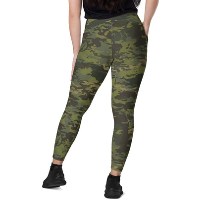 American Multi CAMO Tropical Leggings with pockets - Womens With Pockets