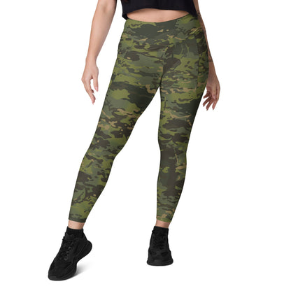 American Multi CAMO Tropical Leggings with pockets - Womens With Pockets