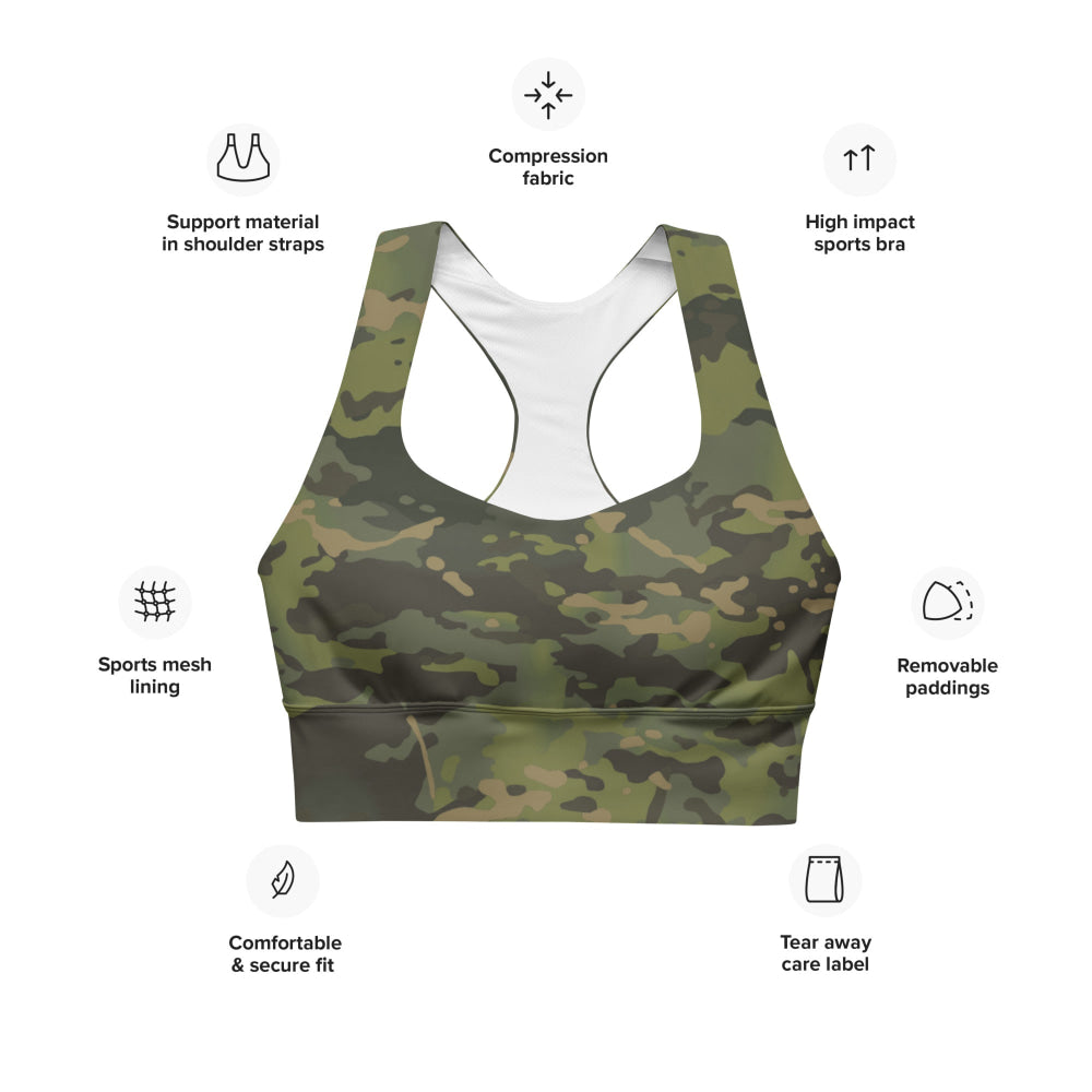 American Multi CAMO Tropical Longline sports bra - Womens Sports Bra