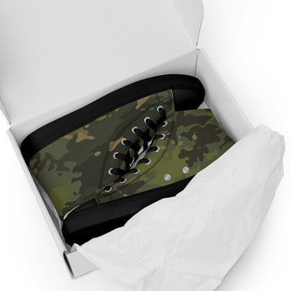 American Multi CAMO Tropical Men’s high top canvas shoes - Mens High Top Canvas Shoes