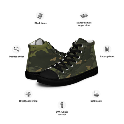 American Multi CAMO Tropical Men’s high top canvas shoes - Mens High Top Canvas Shoes