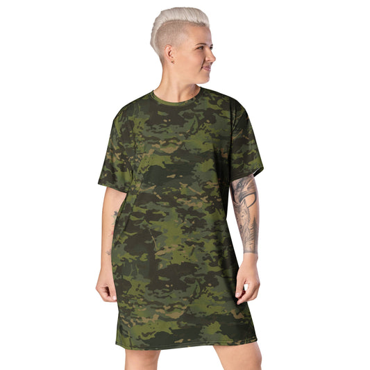 American Multi CAMO Tropical T-shirt dress - 2XS - Womens T-Shirt Dress