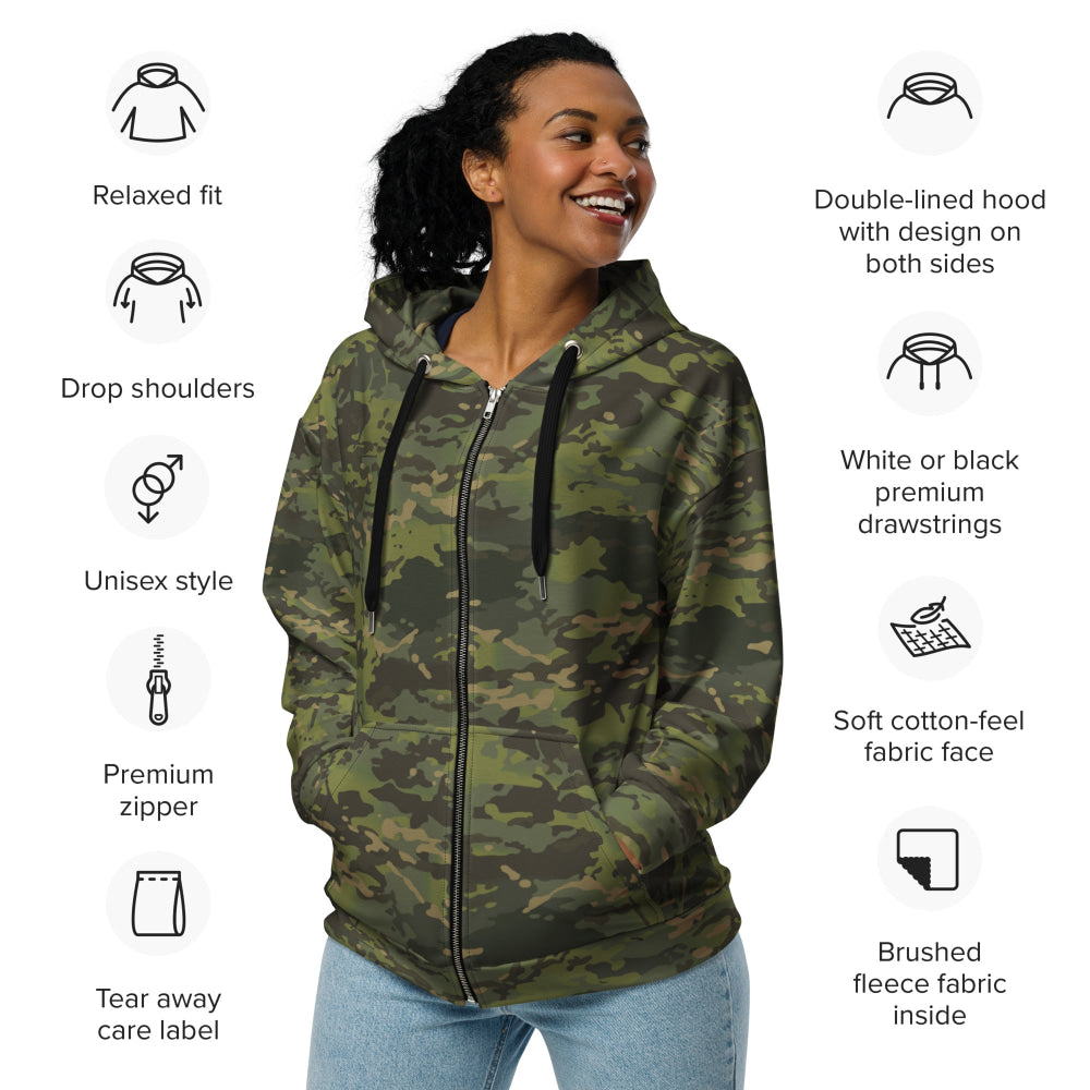 American Multi CAMO Tropical Unisex zip hoodie - Zip Hoodie