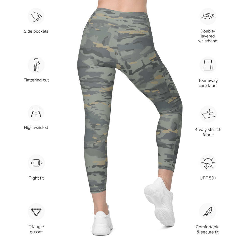 American Multi CAMO Urban Leggings with pockets - Womens With Pockets