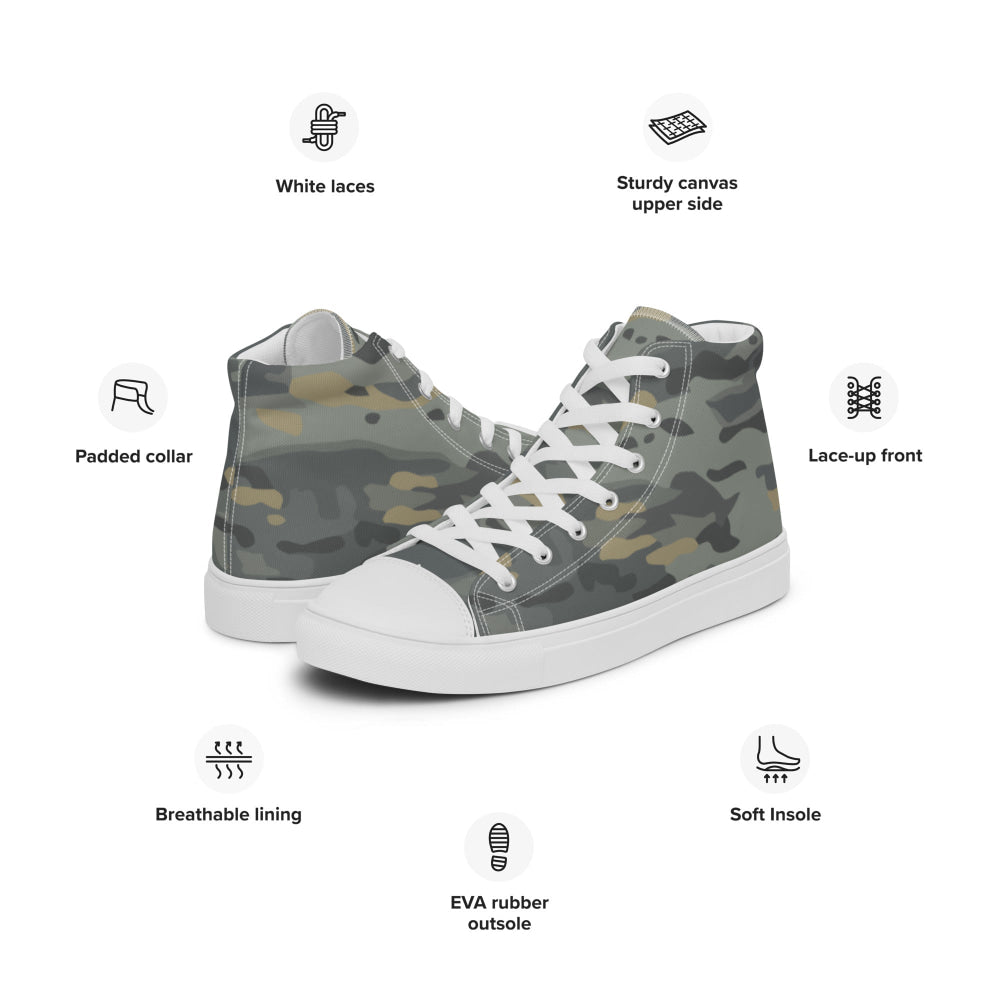 American Multi CAMO Urban Men’s high top canvas shoes - Mens High Top Canvas Shoes