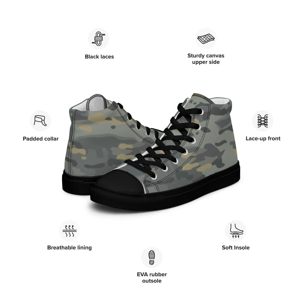 American Multi CAMO Urban Men’s high top canvas shoes - Mens High Top Canvas Shoes