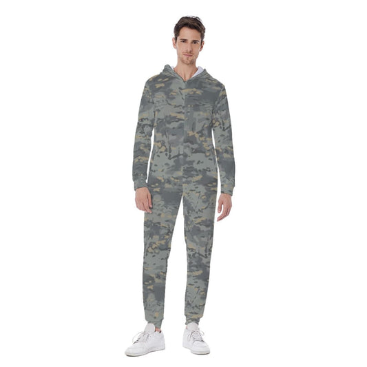 American Multi CAMO Urban Men’s Hooded Jumpsuit - S / White - Mens