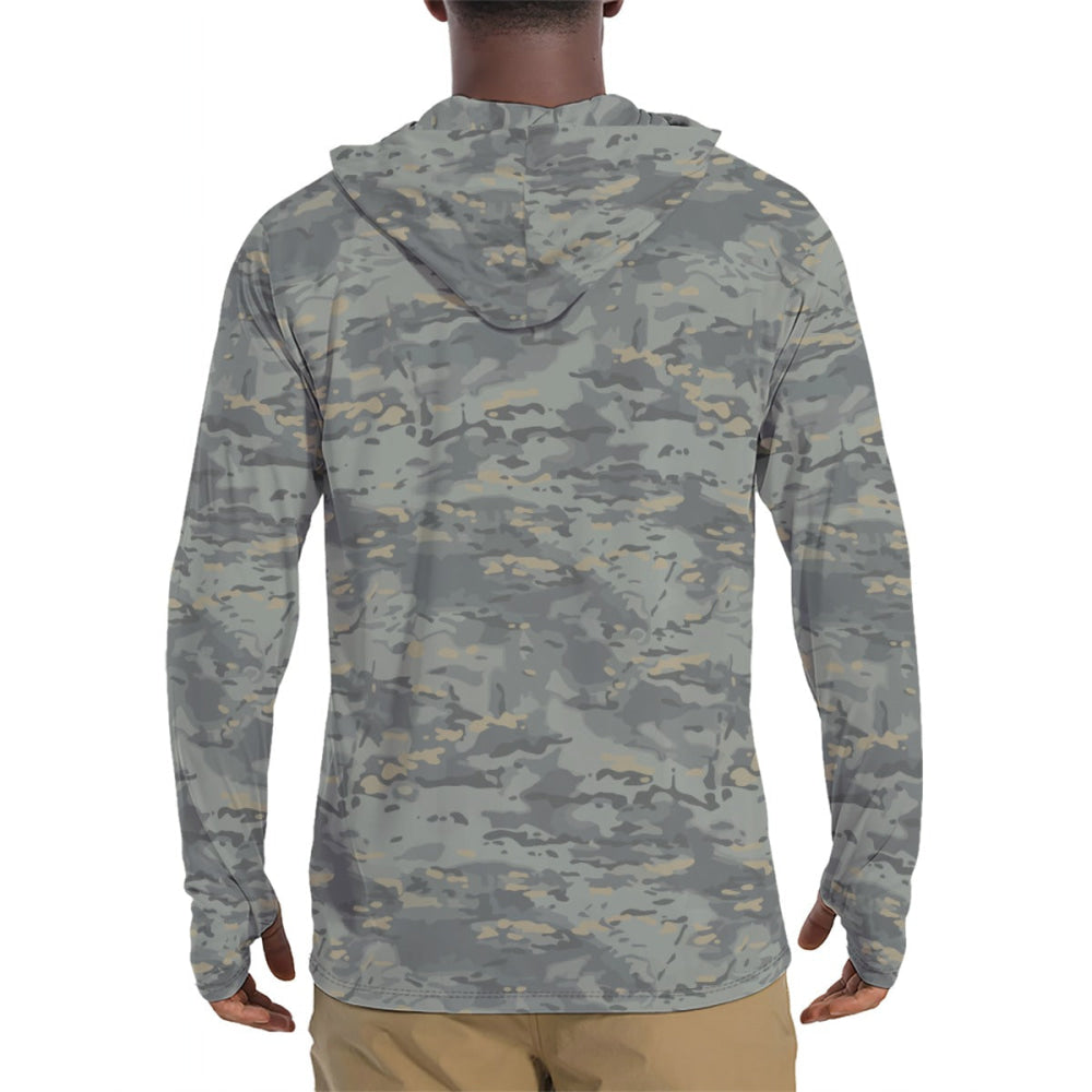 American Multi CAMO Urban Men’s Sunscreen Sports Hoodie With Thumb Holes - Mens