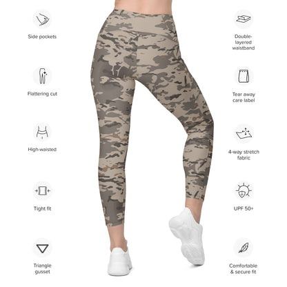 American Multi CAMO Urban Rubble Leggings with pockets - Womens With Pockets