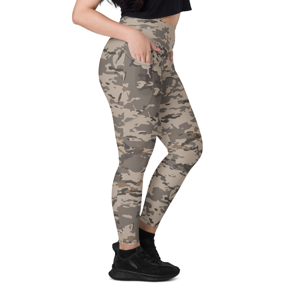 American Multi CAMO Urban Rubble Leggings with pockets - Womens With Pockets