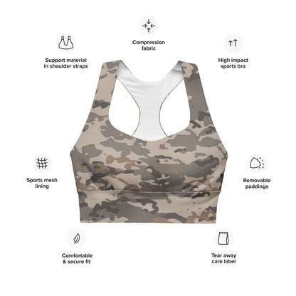 American Multi CAMO Urban Rubble Longline sports bra - Womens Sports Bra