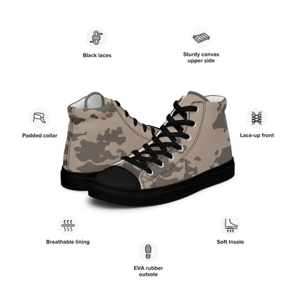 American Multi CAMO Urban Rubble Men’s high top canvas shoes - Mens High Top Canvas Shoes