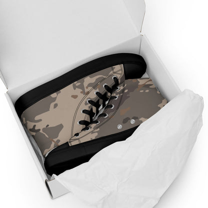 American Multi CAMO Urban Rubble Men’s high top canvas shoes - Mens High Top Canvas Shoes