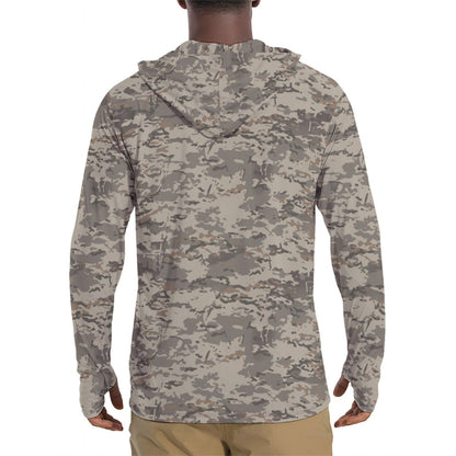 American Multi CAMO Urban Rubble Men’s Sunscreen Sports Hoodie With Thumb Holes - Mens