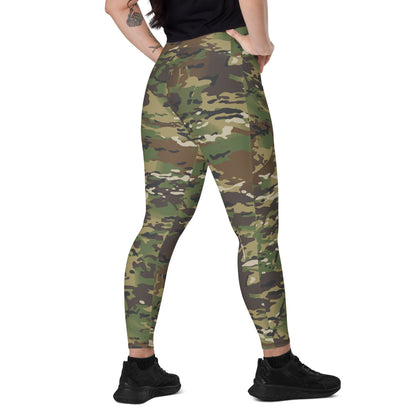 American Multi CAMO Woodland Leggings with pockets - 2XS - Womens With Pockets