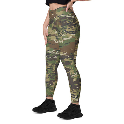 American Multi CAMO Woodland Leggings with pockets - Womens With Pockets