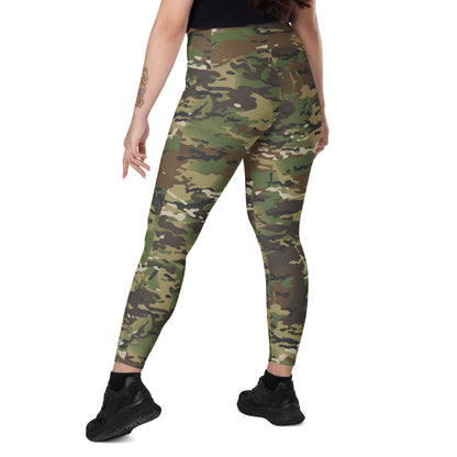 American Multi CAMO Woodland Leggings with pockets - Womens With Pockets