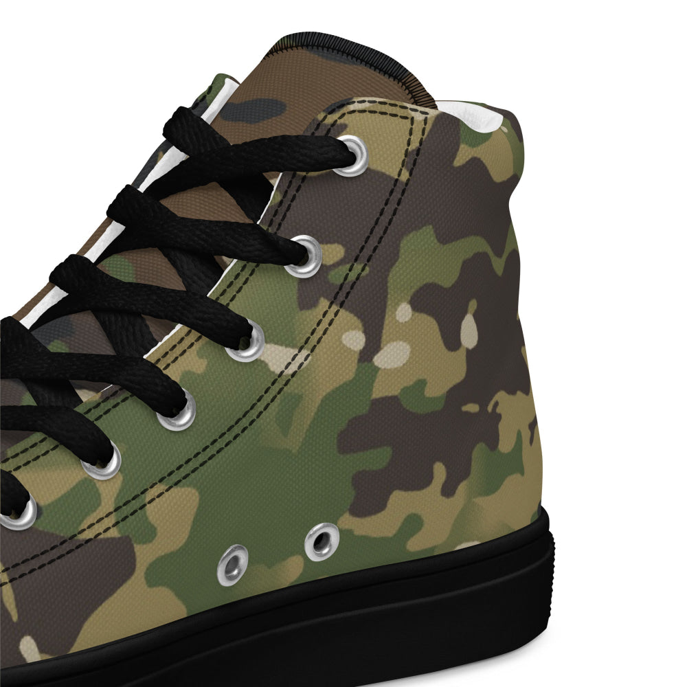 American Multi CAMO Woodland Men’s high top canvas shoes - Mens High Top Canvas Shoes